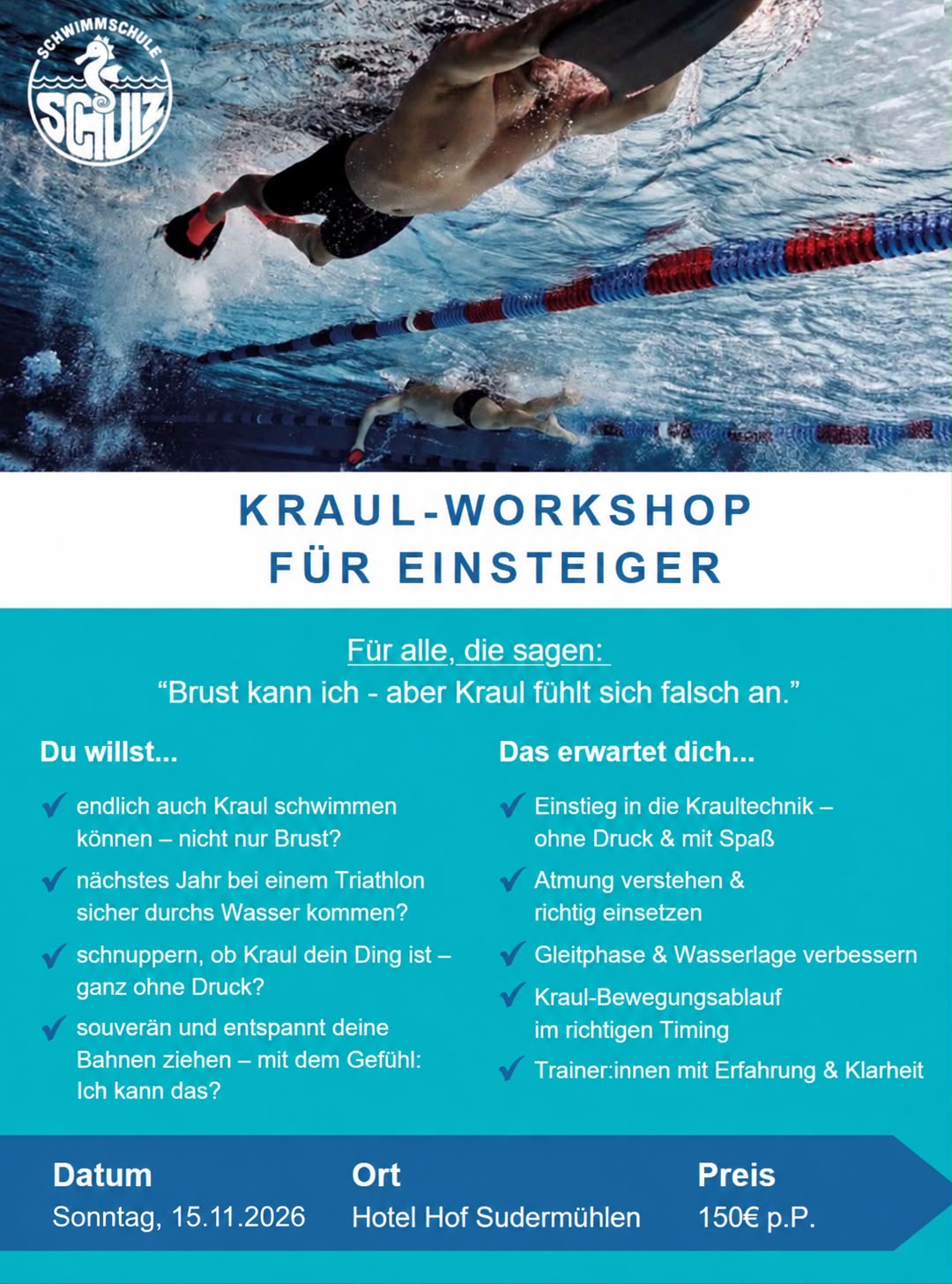 Schwimmer beim Kraulen